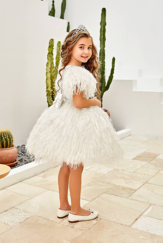 שמלת נוצות יוקרתית בכמה גוונים